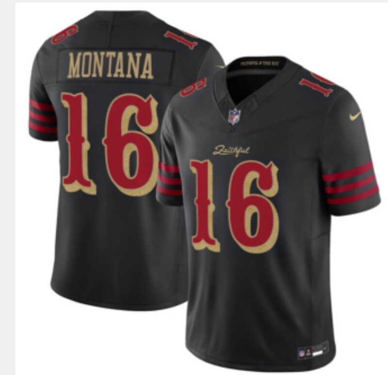 Men San Francisco 49ers #16 Montana black Limited Nike NFL 2025 Jersey 01